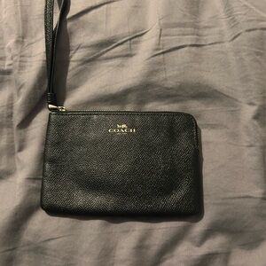 Coach Black Leather Wristlet